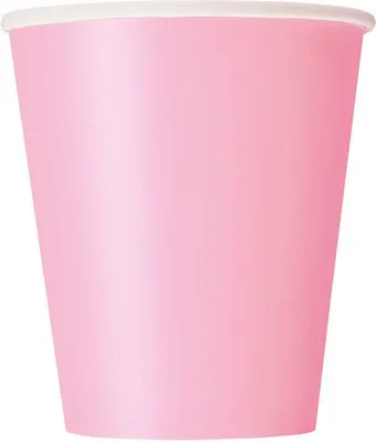 Produktbild von 14 Stück rosa Pappbecher 266 ml, Höhe 22,86 cm, Ø 8,26 cm
