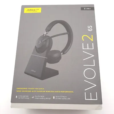 Zdjęcie produktu dla Jabra Evolve2 65, Bezprzewodowy, Biuro/centrum telefoniczne, 20 - 20000 Hz, 176,4 g, Zestaw słuchawkowy