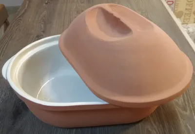 Produktbild von Bräter Terracotta Terrastone weiße Innenglasur 37,50 x 24 x 20 cm MS-Steinzeug natürliche Materialen 6 Personen