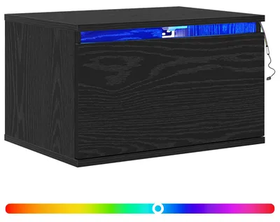 Immagine prodotto di Mobiletto da comodino a parete Rovere Nero 50 x 36 x 30 cm