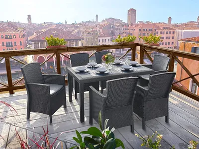 Produktbild von BICA Essgruppe Lido | Esstisch mit 6 Sesseln | Wetterfeste Gartenmöbel | Final