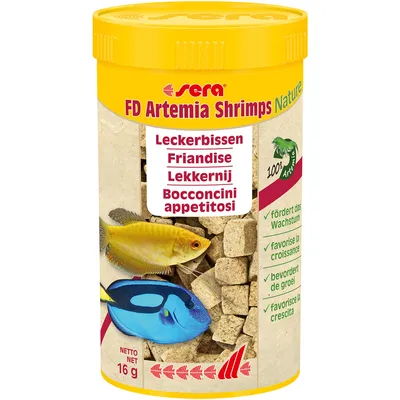 Produktbild von sera FD Artemia Shrimps Nature, Zierfisch, Gefriergetrocknetes Fischfutter, Block, 51,1%, 17,1%, 6%