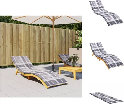 Zdjęcie produktu dla vidaXL Poduszka na leżak szara kratka 200x50x3 cm tkanina Oxford - Poduszka do siedzenia