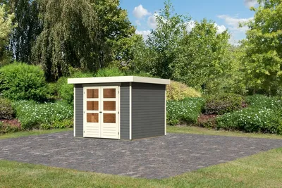Produktbild von Karibu Gartenhaus Gerätehaus Askola 3,5 terragrau 242x246x211 cm