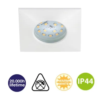 Produktbild von Briloner Einbauleuchte LED Warmeiß Eckig Einbaulampe 400 Lumen 5,0W IP44