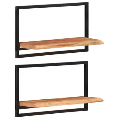 Produktbild von Maison Exclusive - Wandregale 2 Stk. 60x25x35 cm Massivholz Akazie und Stahl