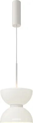 Imagen del producto de Lámpara colgante moderna de color blanco con pantalla de vidrio, modelo Kyoto LED, 11W, luz cálida, marca Maytoni, 3000K