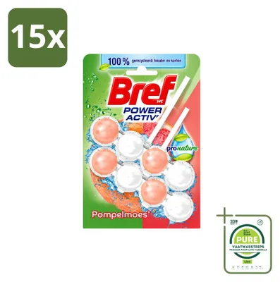 Produktbild von 15 x Bref Pronature Toiletblock Grapefruit 2 x 50 g - Großpackung - 15 Stücke
