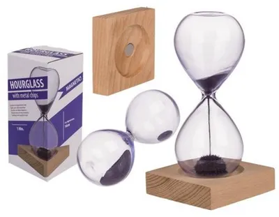 Image de Sablier magnétique déco socle bois