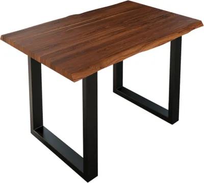 Produktbild von Esstisch Baumkante massiv Akazie nougat 120 x 80 cm schwarz LAUREN