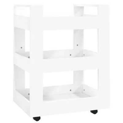 Image de vidaXL Chariot de cuisine blanc 60x45x80 cm Bois composite