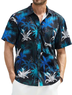 Produktbild von Kurzarm Hawaii Hemd Casual Blau L
