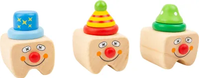Produktbild von Display Milchzahndose Clown aus Holz