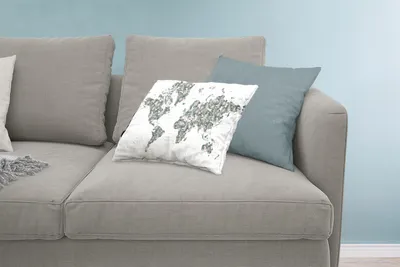 Produktbild von MuchoWow® Zierkissen Sofakissen Wohnzimmer Dekokissen 60x40 cm Weltkarte - Pflanzen - Rosa - Kopfkissen - Polster mit Foto