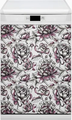 Produktbild von Küche Magnet für Spülmaschine  Abwaschbar 45x80 cm Geschirrspüle  - Rosen