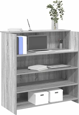 Produktbild von "im Angebot" Computertisch Arbeitstisch - für 1 Person - Empfangstheke - für 1 Person - Grau Sonoma 100x50x103,5 cm Holzwerkstoff - PC Tisch CC11812