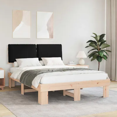 Image de Maison Exclusive - Cadre de lit avec tête de lit rembourrée Noir 160 x 200 cm