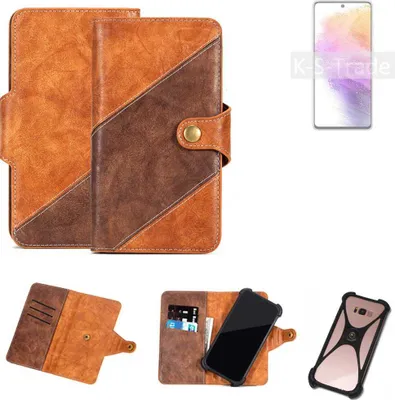 Produktbild von K-S-Trade Handyhülle Schutzhülle Bookstyle Case Wallet-Case kompatibel mit Samsung Galaxy A73 5G Cover Klapphülle Kantenschutz Smartphone