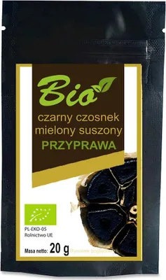 CZARNY CZOSNEK MIELONY SUSZONY BEZGLUTENOWY BIO 20 g - PRZETWORY Z NATURY