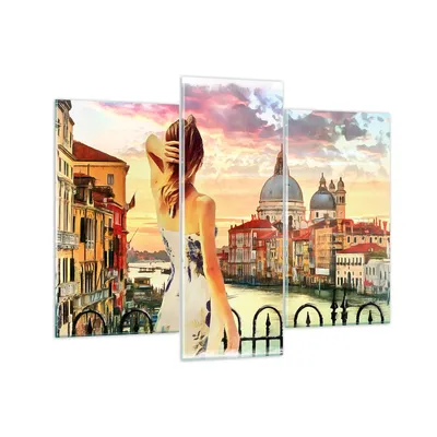 Produktbild von Bilder auf glas - Venedig Brücke Wasser - 130x100cm - Glasbilder - Wandbilder - Kunstdruck - zum Aufhängen bereit - Wanddekoration aus Glas - Glas Bilder - Wandbild auf Glas - GCB130x100-3495