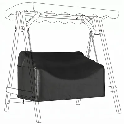 Produktbild von 2-Sitzer Gartenschaukel-Abdeckung, wasserdichte Schutzhülle, winddicht und UV-beständig, 420D Oxford-Stoff