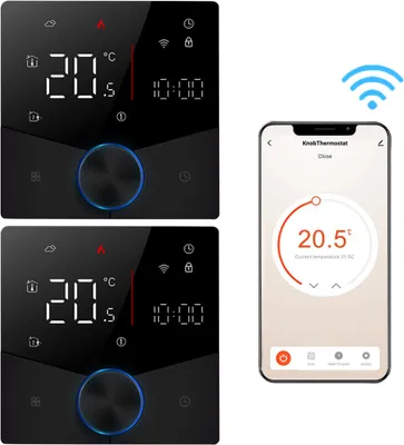 Produktbild von 2X WiFi Tuya Smart Thermostat 3A Raumthermostat Wasserheizungsgeräte Fußbodenheizung, APP-Steuerung, Sprachsteuerung Tmall Genie Amazon Home