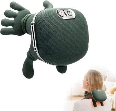 Produktbild von 4D Shiatsu Nackenmassagegerät mit Wärmefunktion, Kabellos Schultermassagegerät, 3 Massagestufen, Knetmassage für Nacken Schulter Rücken