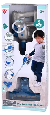 Produktbild von Playgo Akku-Staubsauger Grau-Blau – 6-teilig