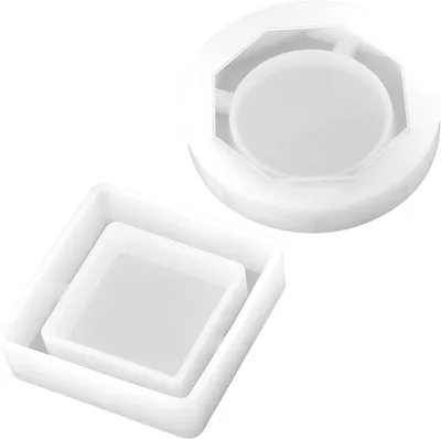 Produktbild von Silikon Gießform Set Aschenbecher, 2-teilig, quadratisch und diamantförmig, für DIY Bastelprojekte