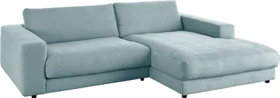 Produktbild von KAWOLA Sofa MADELINE Ecksofa Cord hellblau Longchair rechts