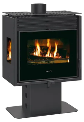 Immagine prodotto di PRITY PM3L E, Stufa a legna a tre vetri su piedistallo, 10,8 kW, Classe A+, Ø 150 mm