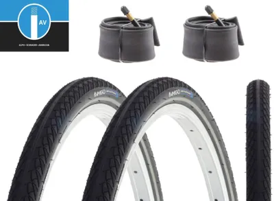 Produktbild von 2 x Fahrradreifen 28 x 1,40 Zoll 37-622 (700-35c) mit Pannenschutz + Reflex inkl. 2 x AV Schlauch