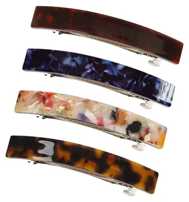 Produktbild von 4-teiliges Set aus Acryl-Haarspangen, automatische Acetat-Haarnadeln für feines und mitteldickes Haar, französische Vintage-Haaraccessoires für Damen und Mädchen