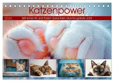 Produktbild von Katzenpower (Tischkalender 2026 DIN A5 quer), CALVENDO Monatskalender