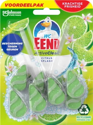Produktbild von WC-Ente - Active Clean Citrus - WC-Stein Duo-Pack - Kraftvoller Zitrusduft - 2 WC-Steine - 1 Stück