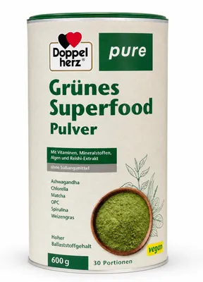 Produktbild von DOPPELHERZ Grünes Superfood pure Pulver 600g PZN 18839950