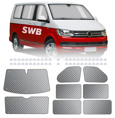 Obrázek produktu pro Sada 8 kusů termoizolačních podložek pro VW T5/T6 s krátkou karoserií, pro zatemnění, ochranu proti slunci a izolaci