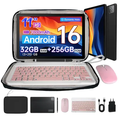 Image de Tablette de 11 pouces, 32 Go de RAM (3 Go + 29 Go), 256 Go de stockage, batterie de 7800 mAh, avec clavier, stylet, souris et étui, Wi-Fi 6, reconnaissance faciale