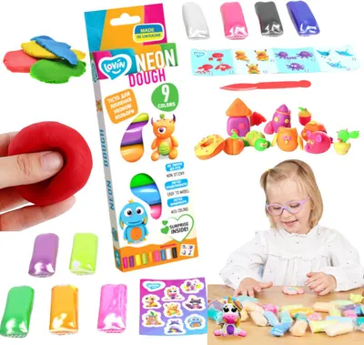 Produktbild von Knete, Knete, Plastilin, Neon-Modellierset, 9 Farben, 41179
