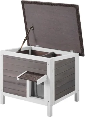 Obrázok produktu pre Drevený domček pre mačky - Zimovzdorný domček pre mačky - 610x508x535mm - Vonkajšia jaskyňa pre mačky