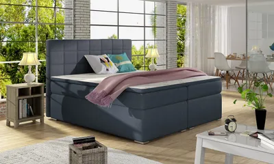 Produktbild von Boxspringbett Lotus 140x200cm Polsterbett Bett Continentalbett Gewebe Kunstleder Möbel 23 (Soro76)