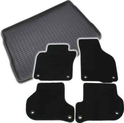 Produktbild von Gummi-Kofferraumwanne + Fußmatten Set für VW Golf 5, Bj. 10/2003-12/2006