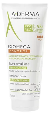 Obrázek produktu pro A-Derma Exomega Control Emoliencí balzám, 200 ml - Vyživující a zklidňující balzám pro citlivou pokožku s ekzémem.