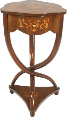 Produktbild von Casa Padrino Biedermeier Beistelltisch Mahagoni Intarsien mit Schublade H 70 x 45 x 45 cm