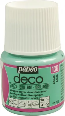 Produktbild von Pebeo Deco Glänzende Acrylfarbe, 45 ml, 136 Aqua