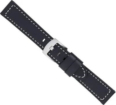 Produktbild von Ersatzband Uhrenarmband Leder Band schwarz 26598S, Stegbreite:24mm