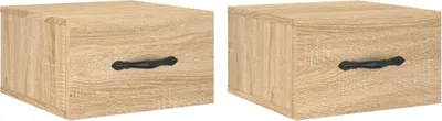 Produktbild von vidaXL Wand-Nachttische 2 Stk. Sonoma-Eiche 35x35x20 cm