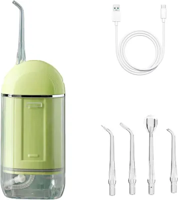 Produktbild von Mobile Munddusche für Zähne, kabelloser Zahnreiniger mit 3 Modi und 4 Düsen, tragbarer Wasserflosser für Zuhause Reisen und Zahnspange