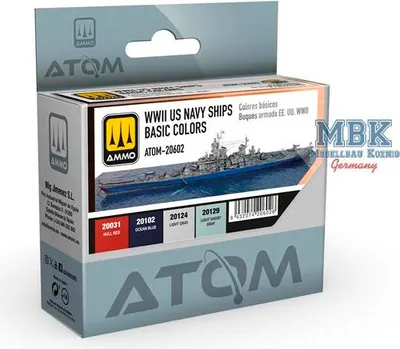 Productafbeelding van Ammo of MIG ATOM20602 ATOM, basiskleurensset voor Amerikaanse marinevaten uit de Tweede Wereldoorlog