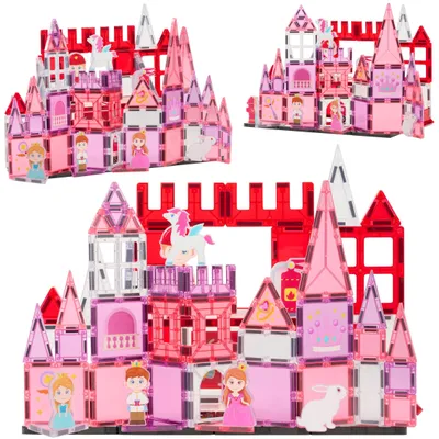 Produktbild von Fits4Kids Magnetische Bausteine – 37 Teile - Kreatives Spielzeug für Kinder – Perfekt für Bildung und Spaß – Magnetic tiles - MINT (STEM)